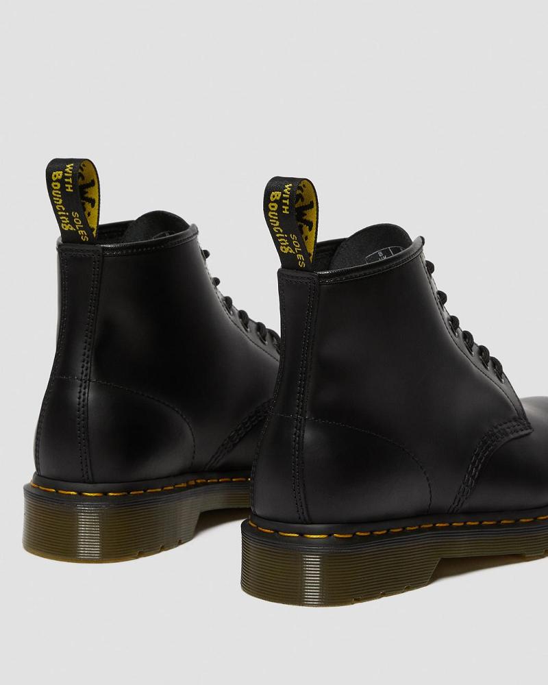 Botines Dr Martens 101 Yellow Stitch Smooth Cuero Hombre Negros | MX 386JPQ